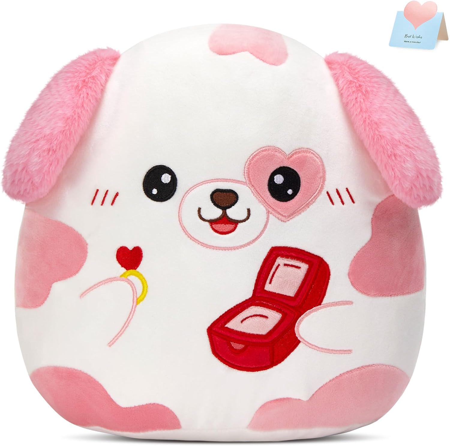 CUTE 12 HEART SHAPED PUPPING STUFFED ANIMALS for Valentines Gift