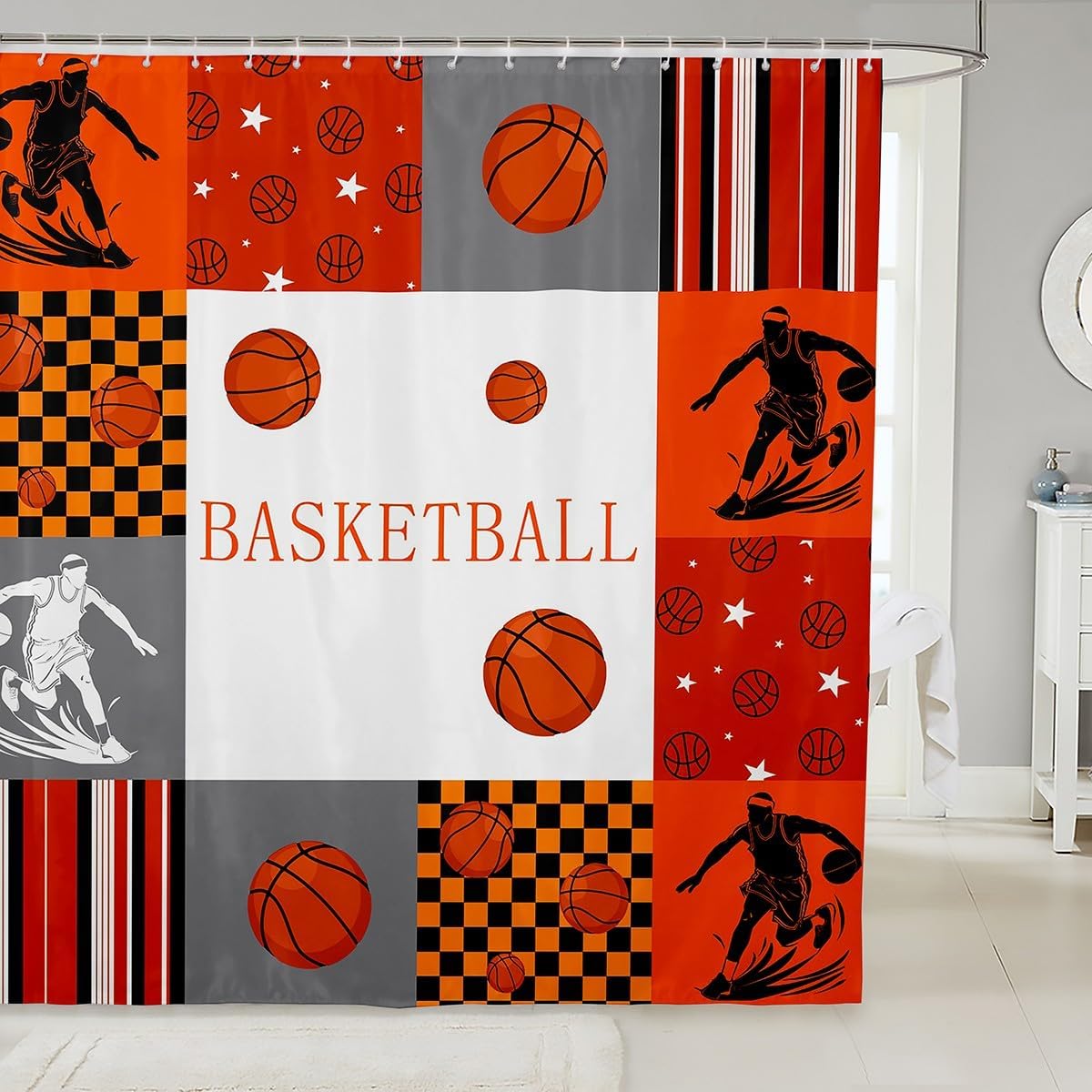 Feelyou Basketball Shower Curtain 72x72 Set Water-Resistant permalink