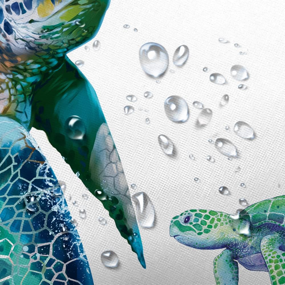 Coastal Fun - Seascape Turtle Shower Curtain Set
