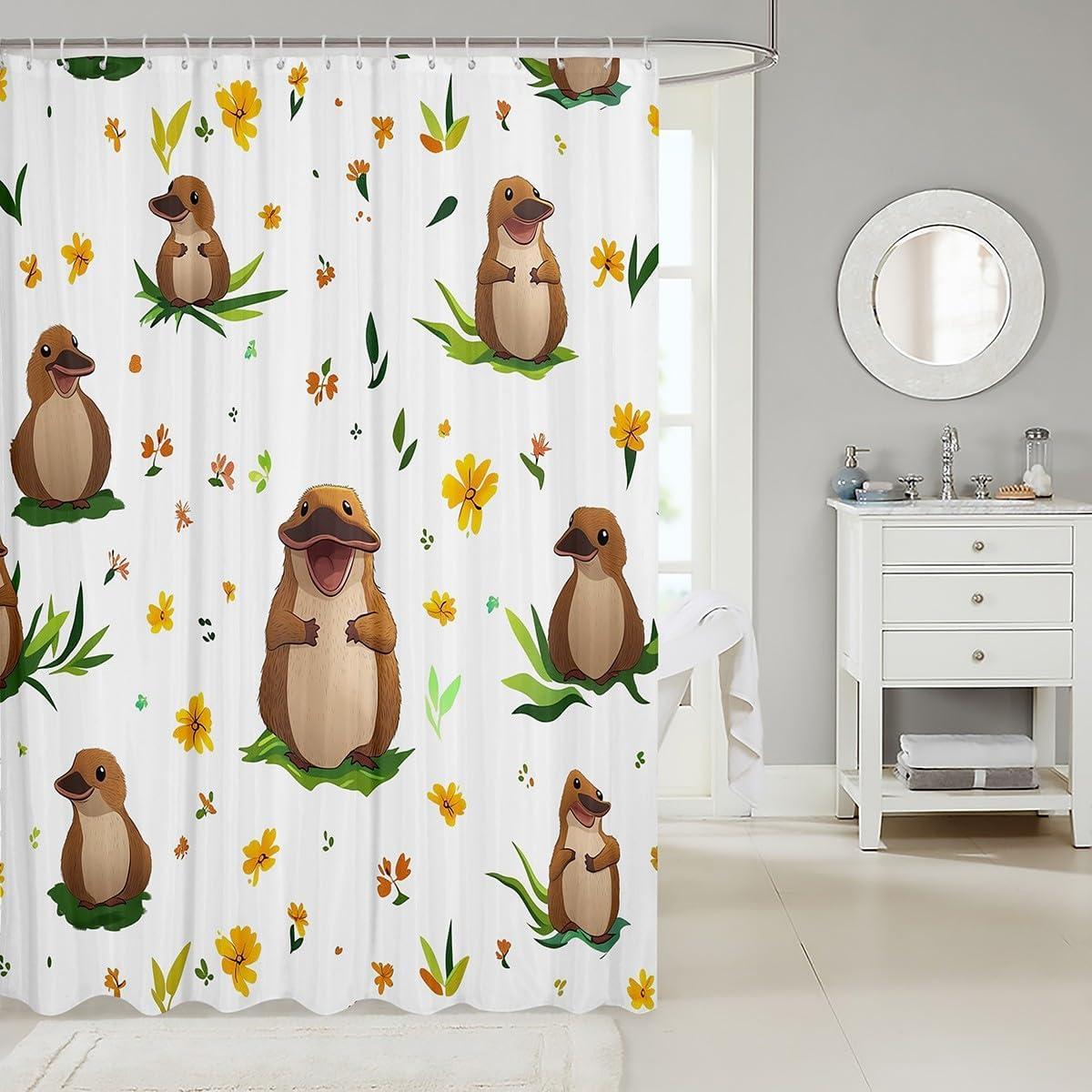 Adorable Platypus Shower Curtain Set