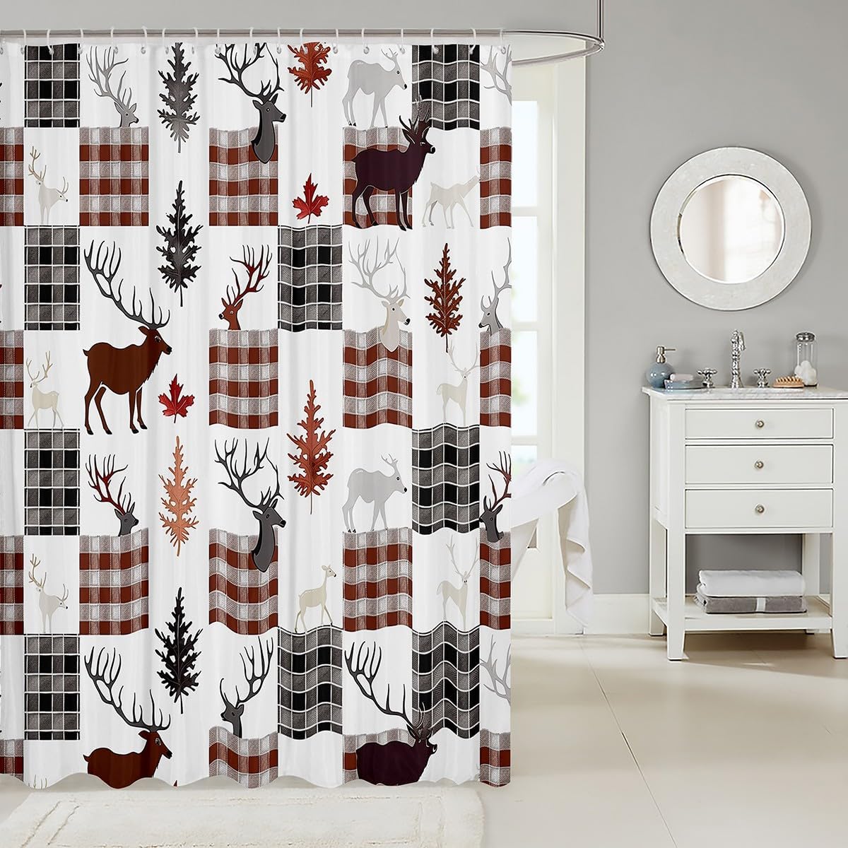 Feelyou Deer Shower Curtain Set 72x78