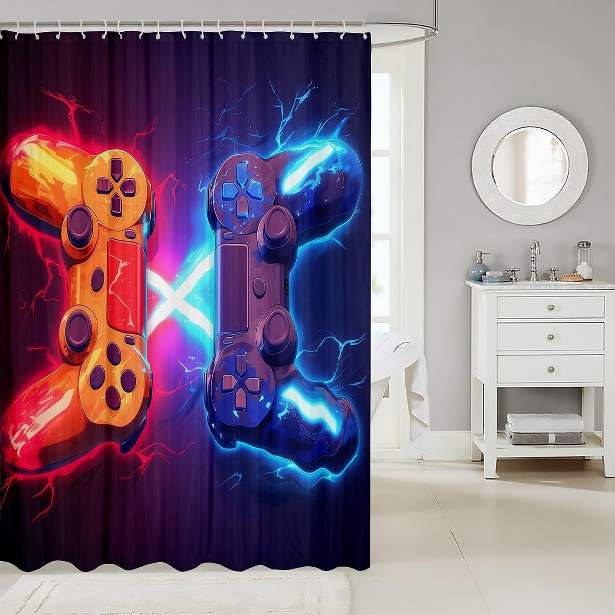 Modern Gamers Kids shower curtains for Gaming