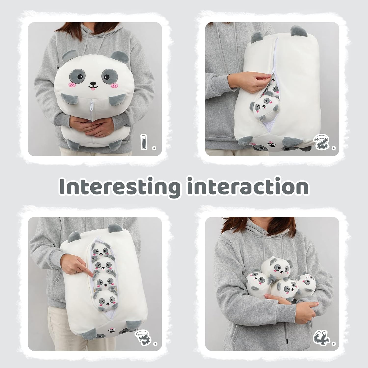 AIXINI Cute Panda Mommy Stuffed Animal