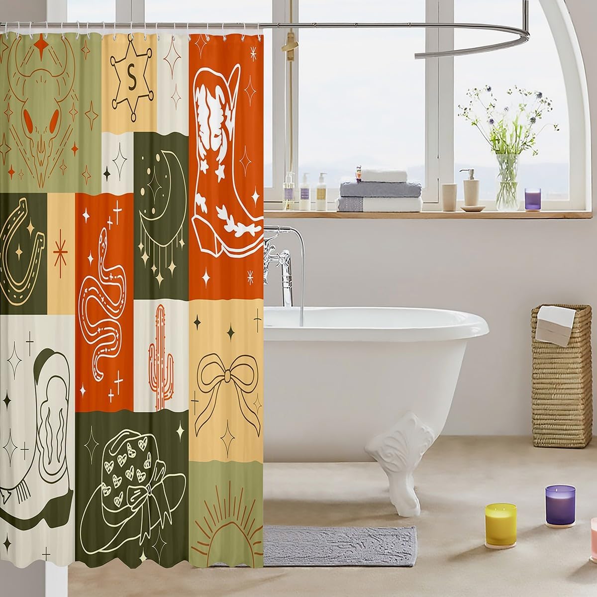 Wild Western Cowboy Bath Curtain Set
