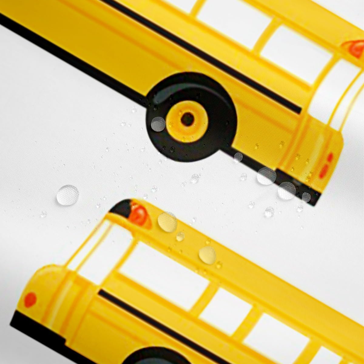 Bring Vivacity to Your Bathroom with the RezsoyeN Yellow Bus Shower Curtain Set