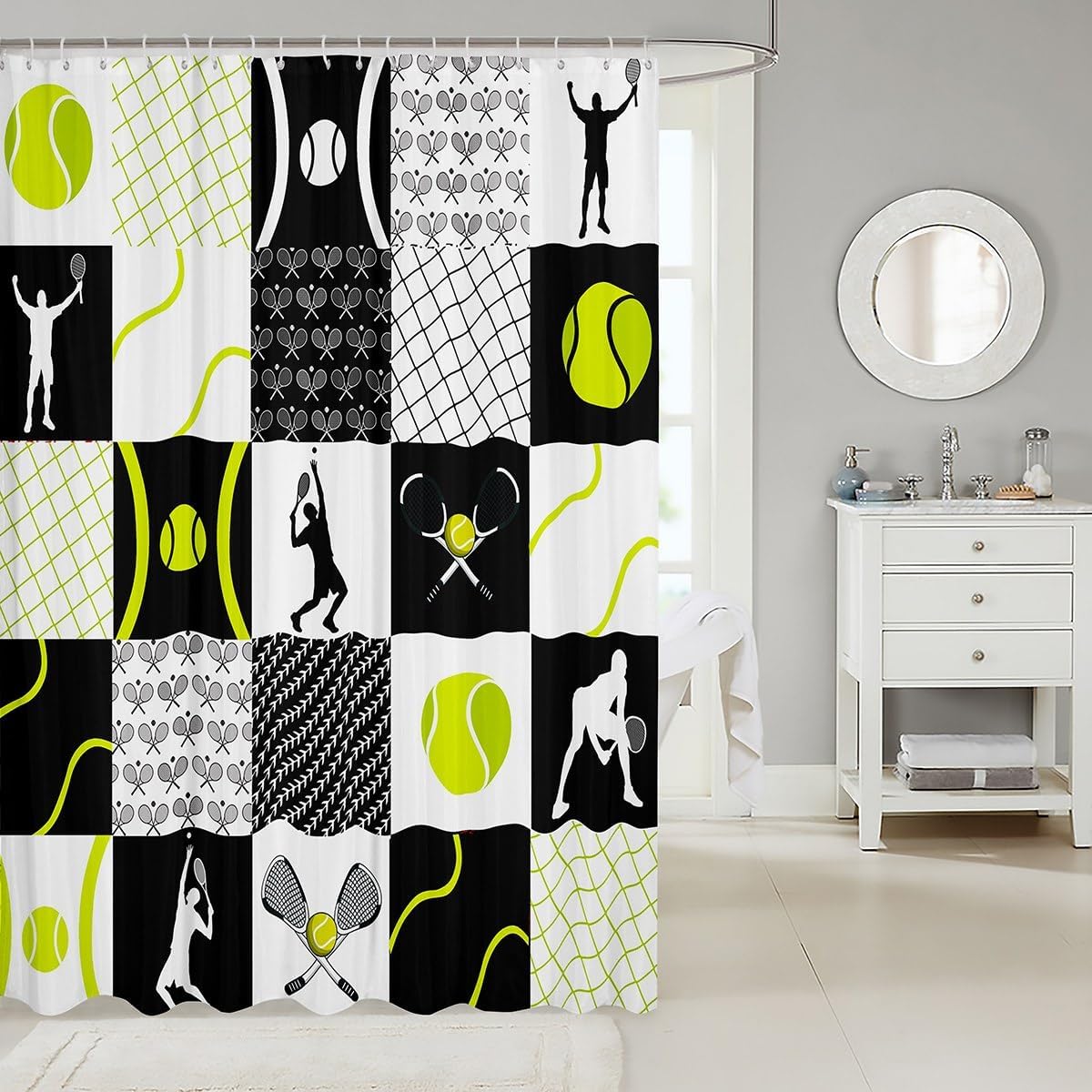 Feelyou Kids Tennis 72x72-in Bath Curtain Set