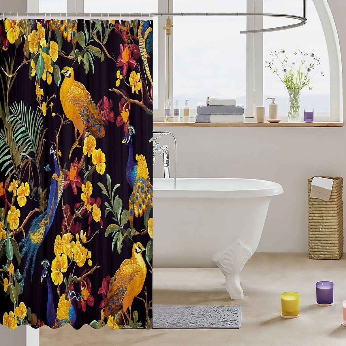 Feelyou Fresh floral shower curtain set for kids