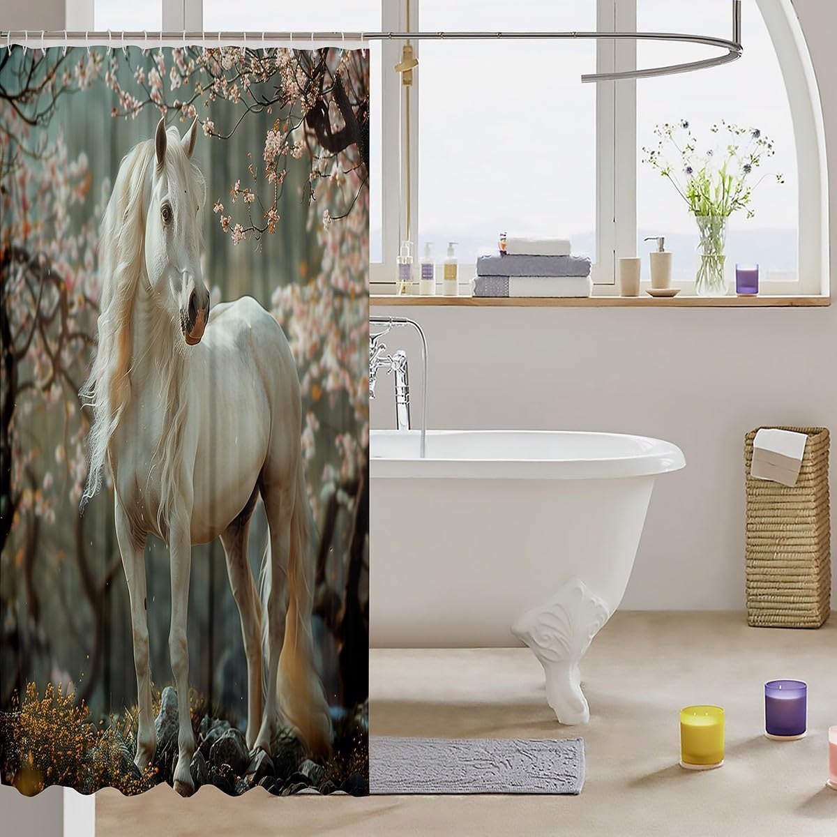 Festive Horse Bath Curtain Set