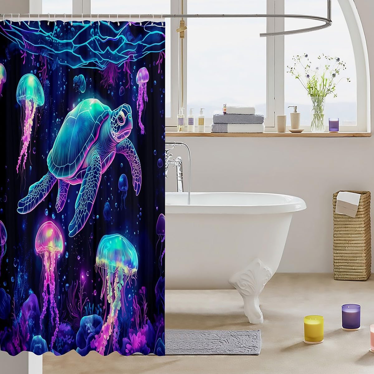 Manfei Fun Turtle Shower Curtain