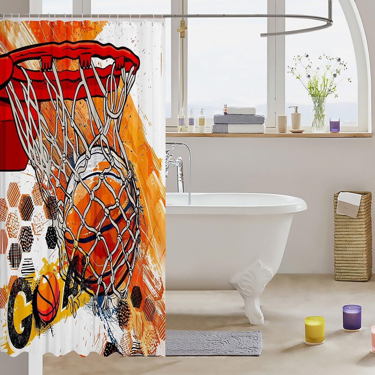 Feelyou Boys Basketball Shower Curtain