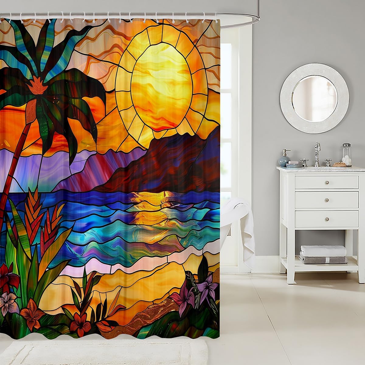 Perfect Summer Beach Kids Shower Curtains Adorable Bathroom Playful Design