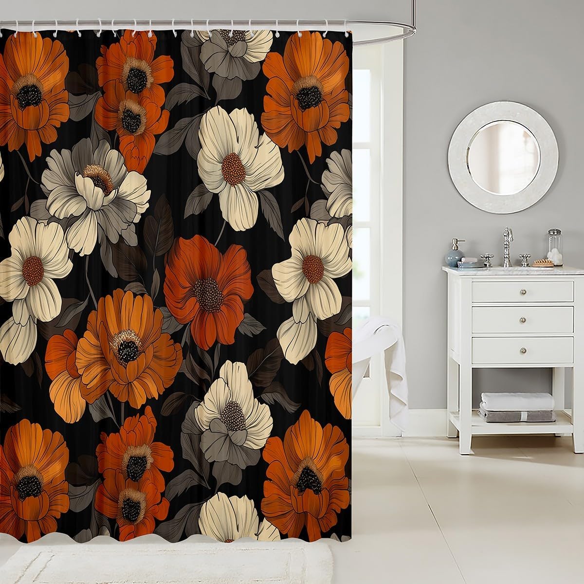Erosebird Watercolor Floral Shower curtain