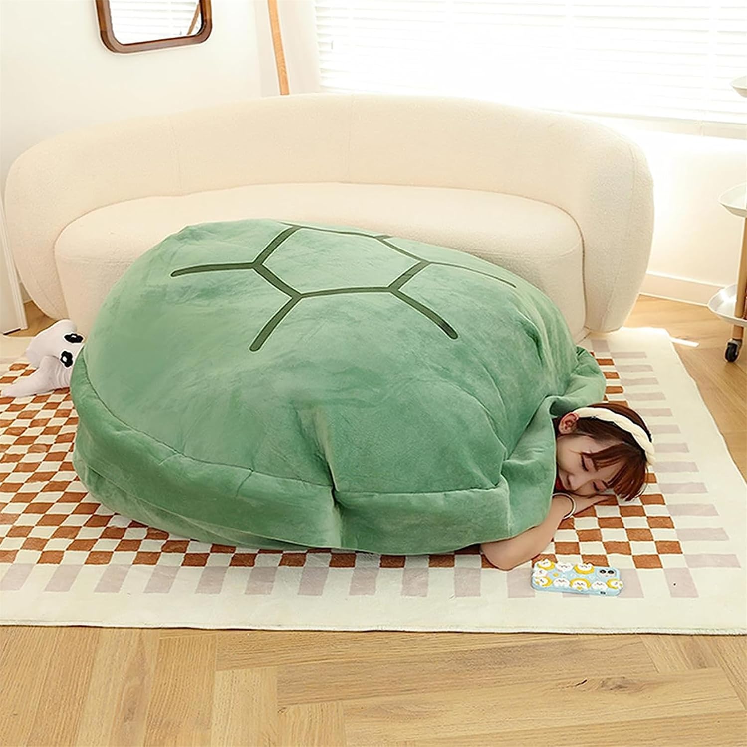 Wearable Turtle-shell Plush Pillow for Adults
