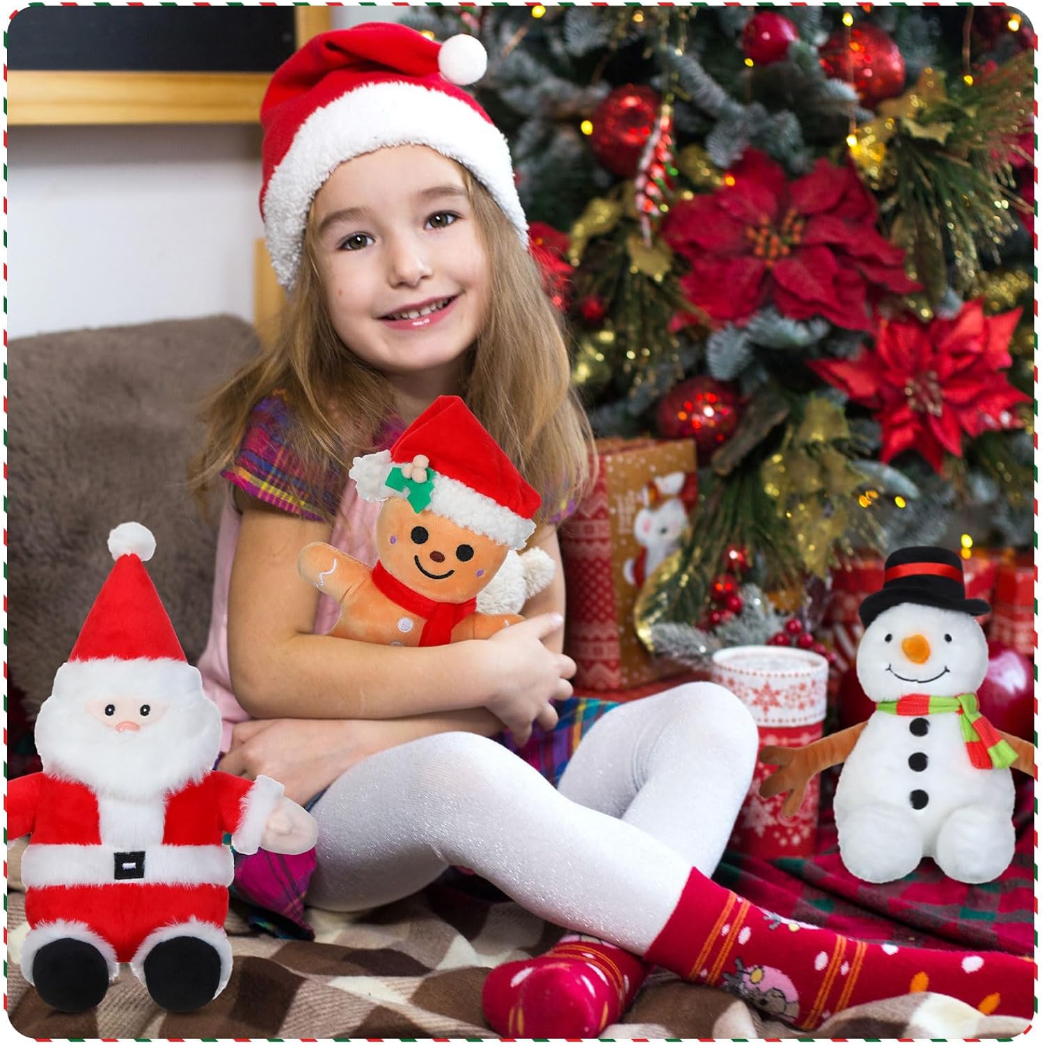 Syhood 4 Piece 9 Inch Christmas Plush Set
