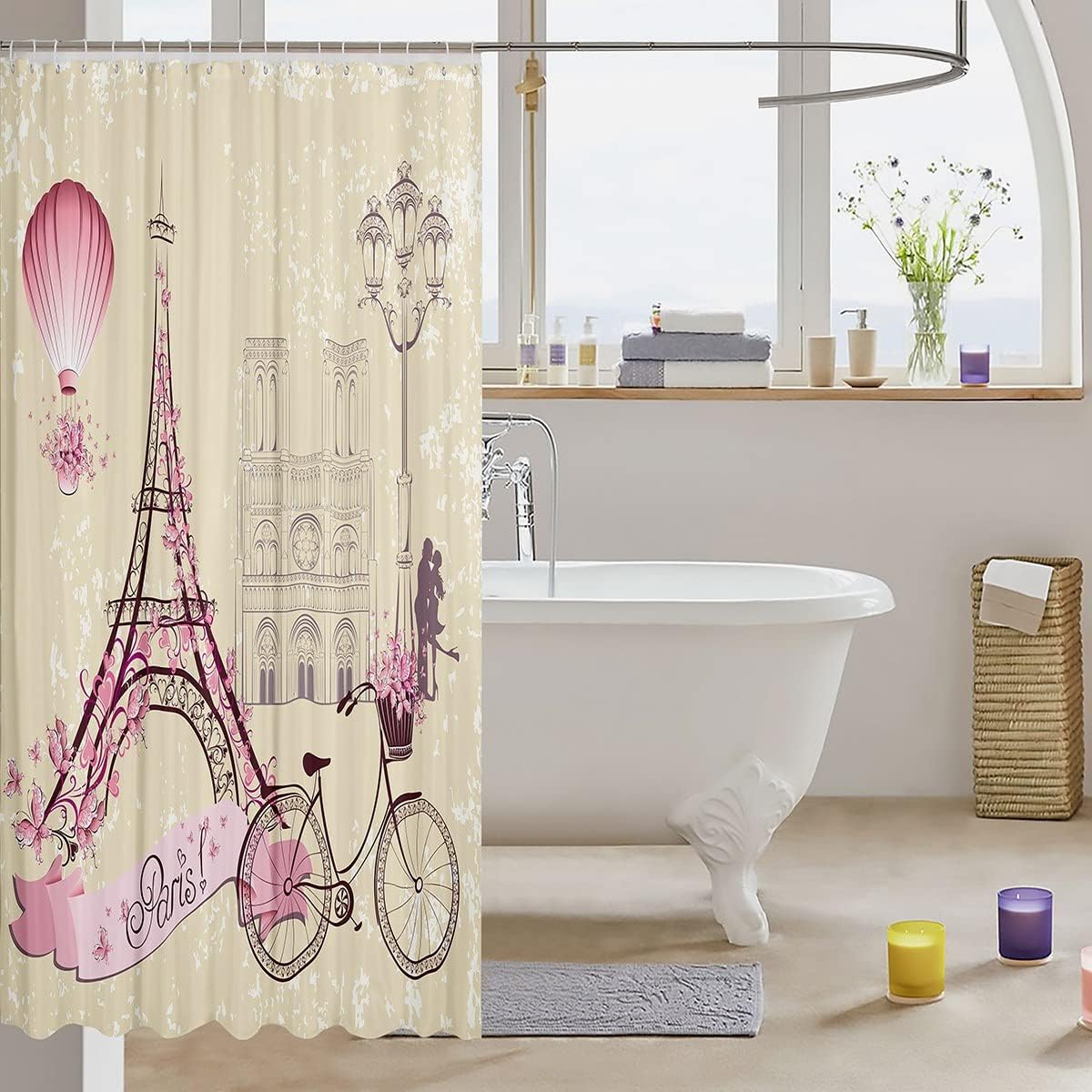 Eiffel Tower Kids Shower Curtain