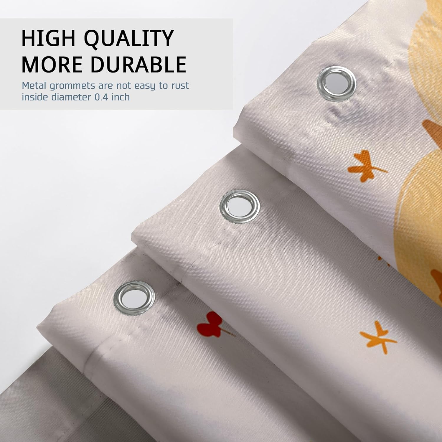 Fall Pumpkin Bear Shower Curtain Autumn Kawaii Bath Decor