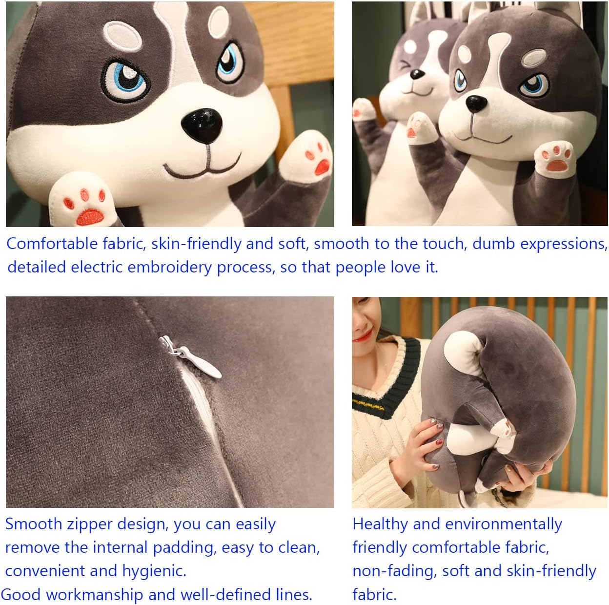 HUGGable Long Husky Stuffed Animal Dog Plush 26 In for Kids