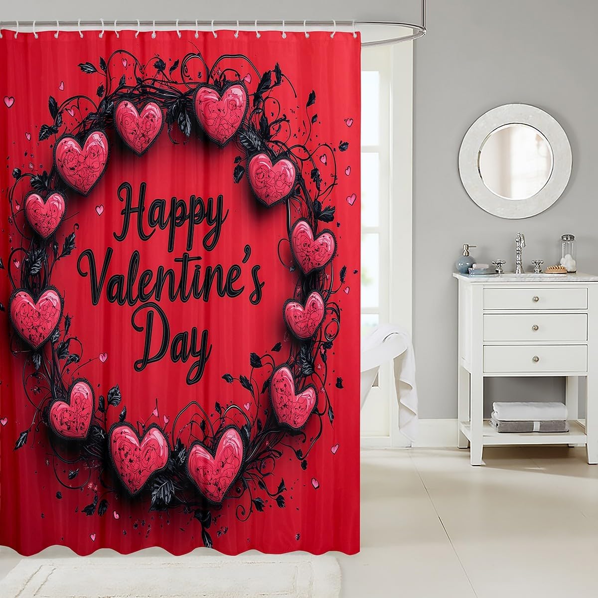 Day of Love Bath Curtain
