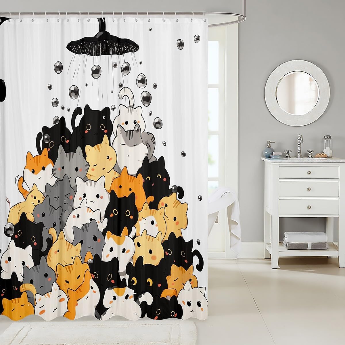 Feelyou Cat Shower Curtain 72x72