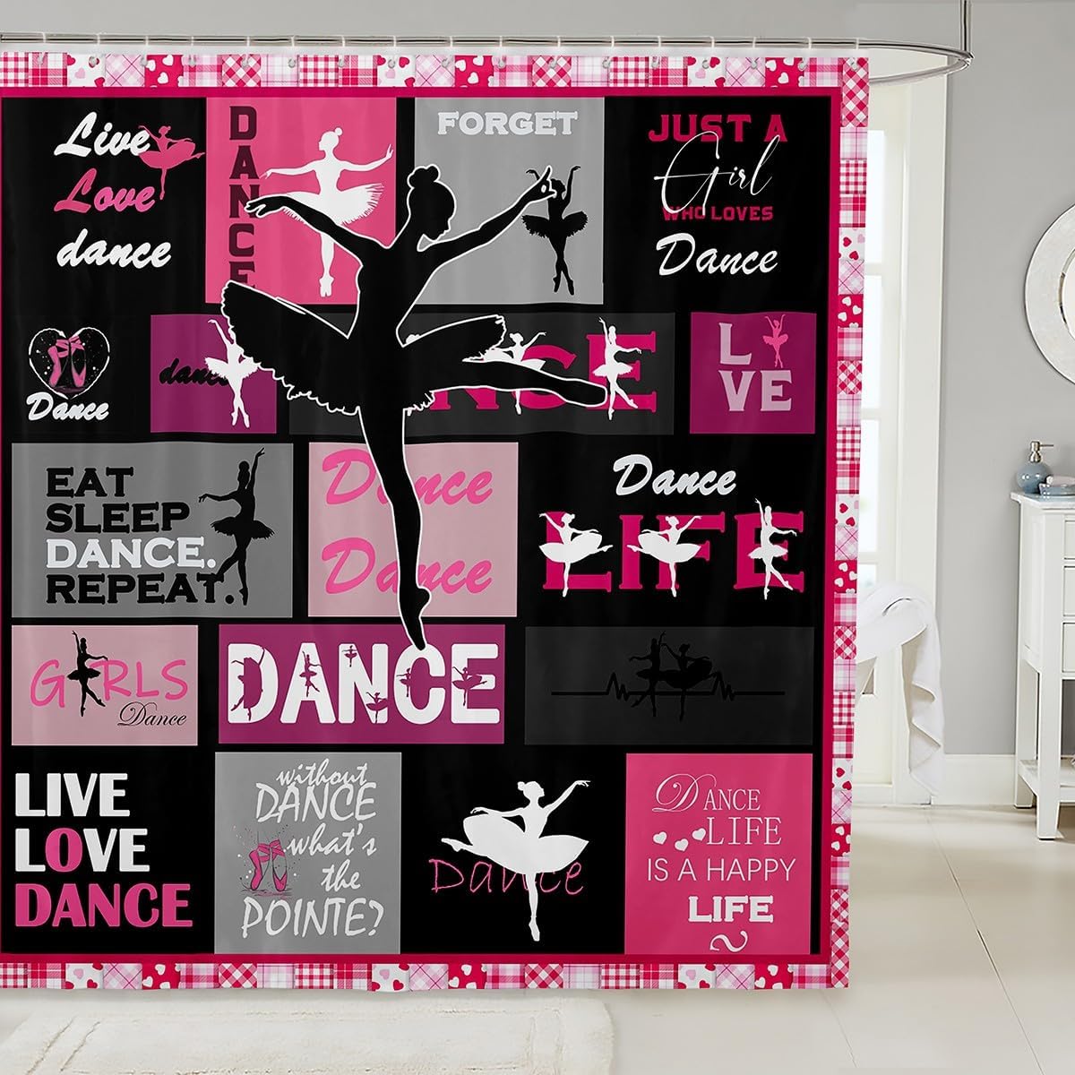 Ballerina Kids Dance Bathtub curtains