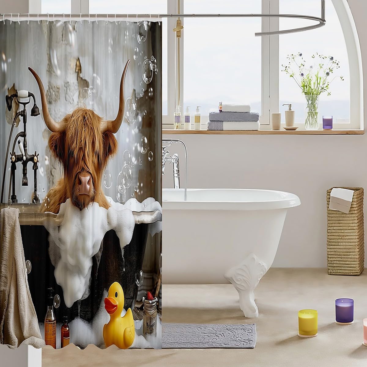 Manfei Cattle Shower Curtains Kids