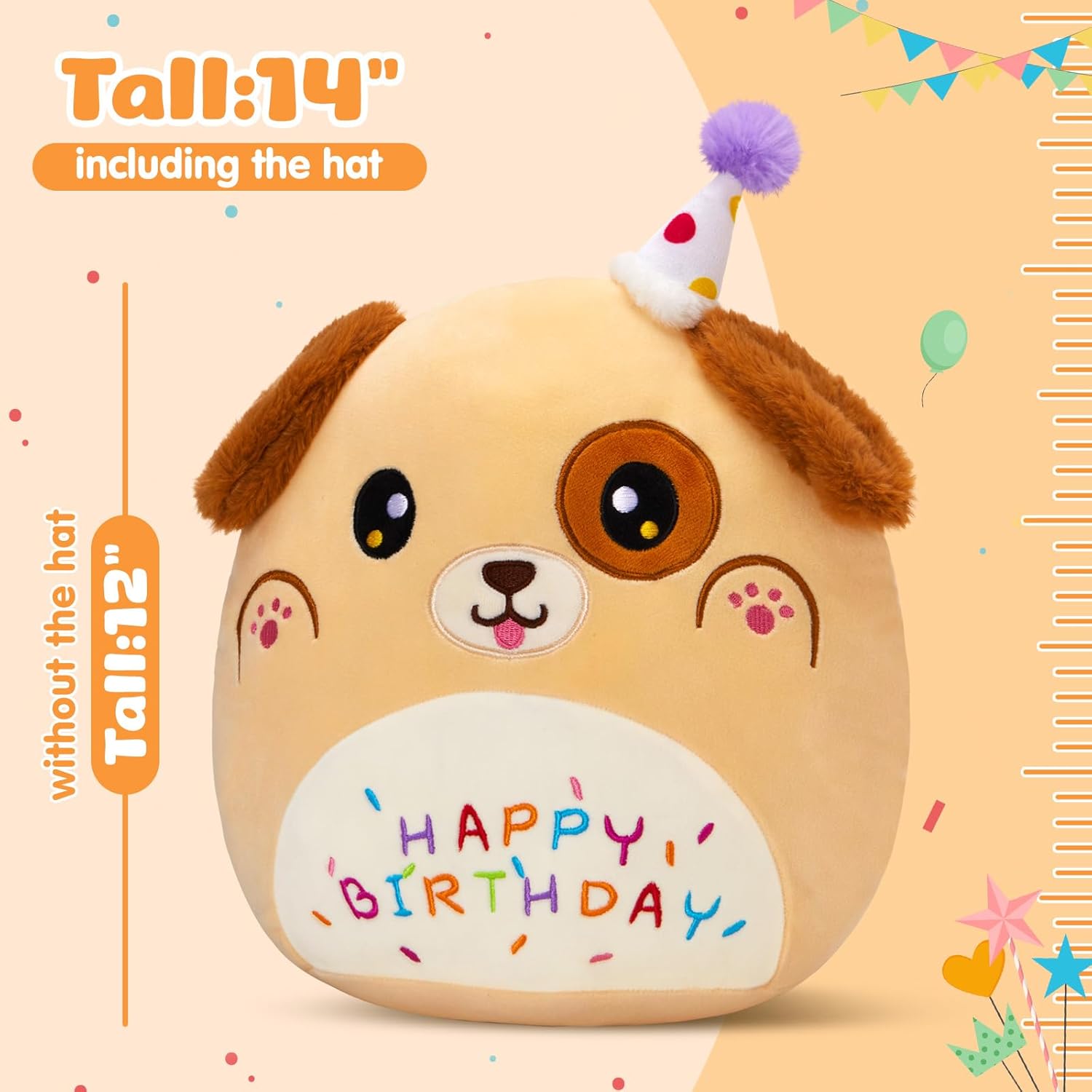 14 Happy Puppy Plush Pillow
