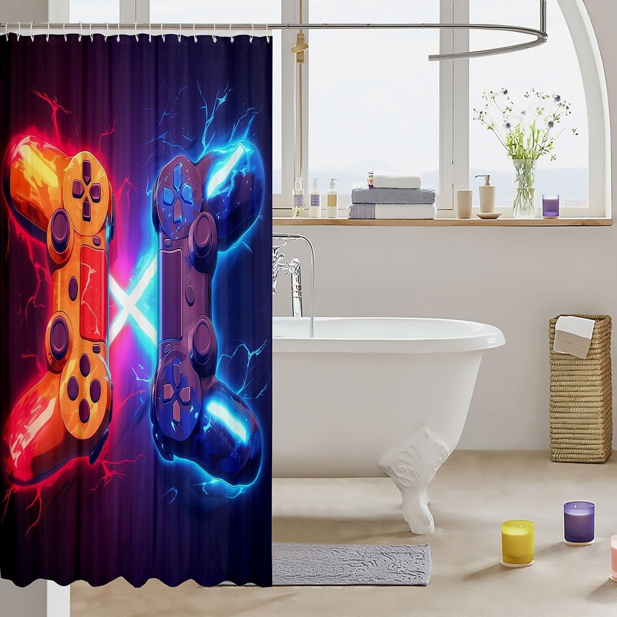 Modern Gamers Kids shower curtains for Gaming