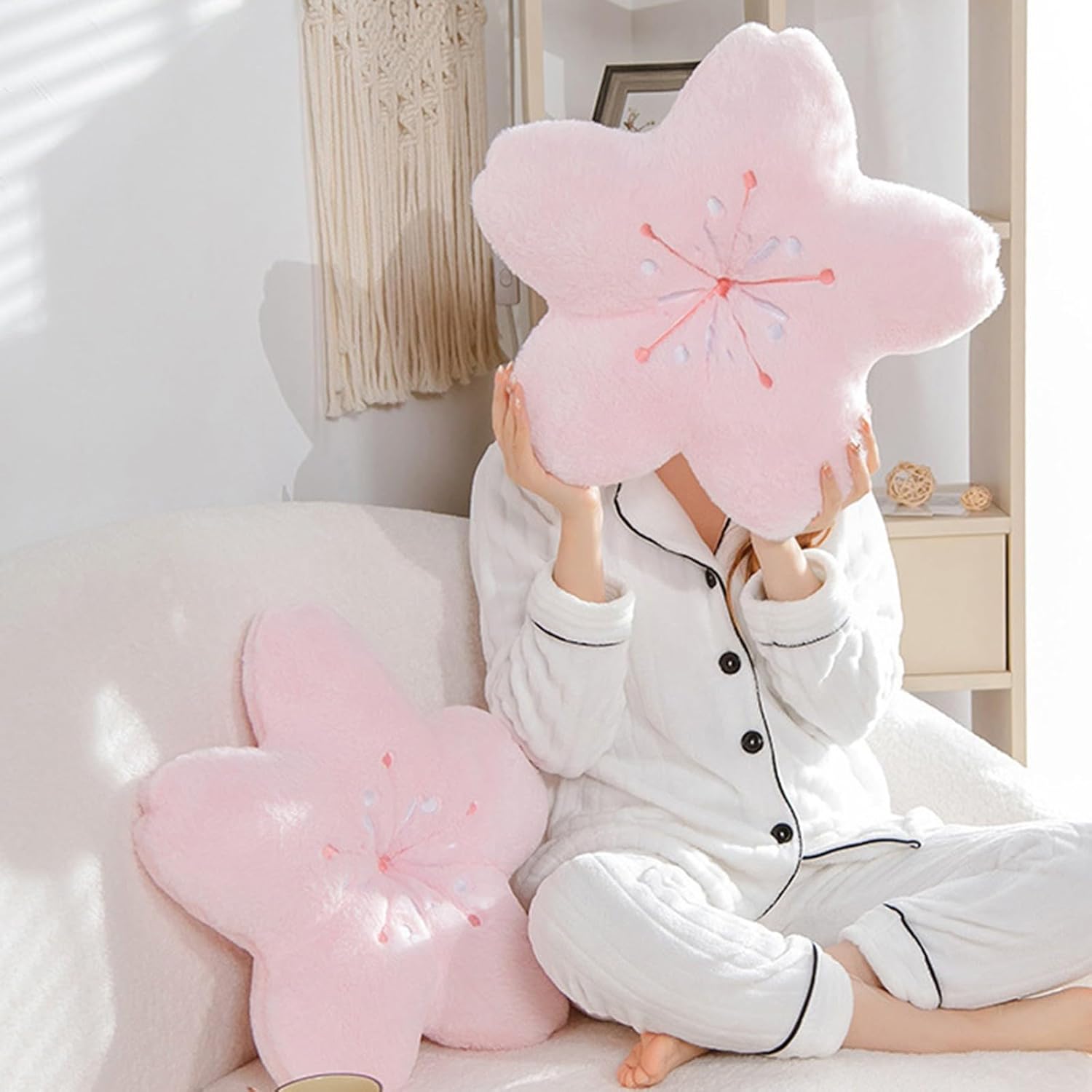 Cherry Blossom Plush Pillow - Kawaii Design