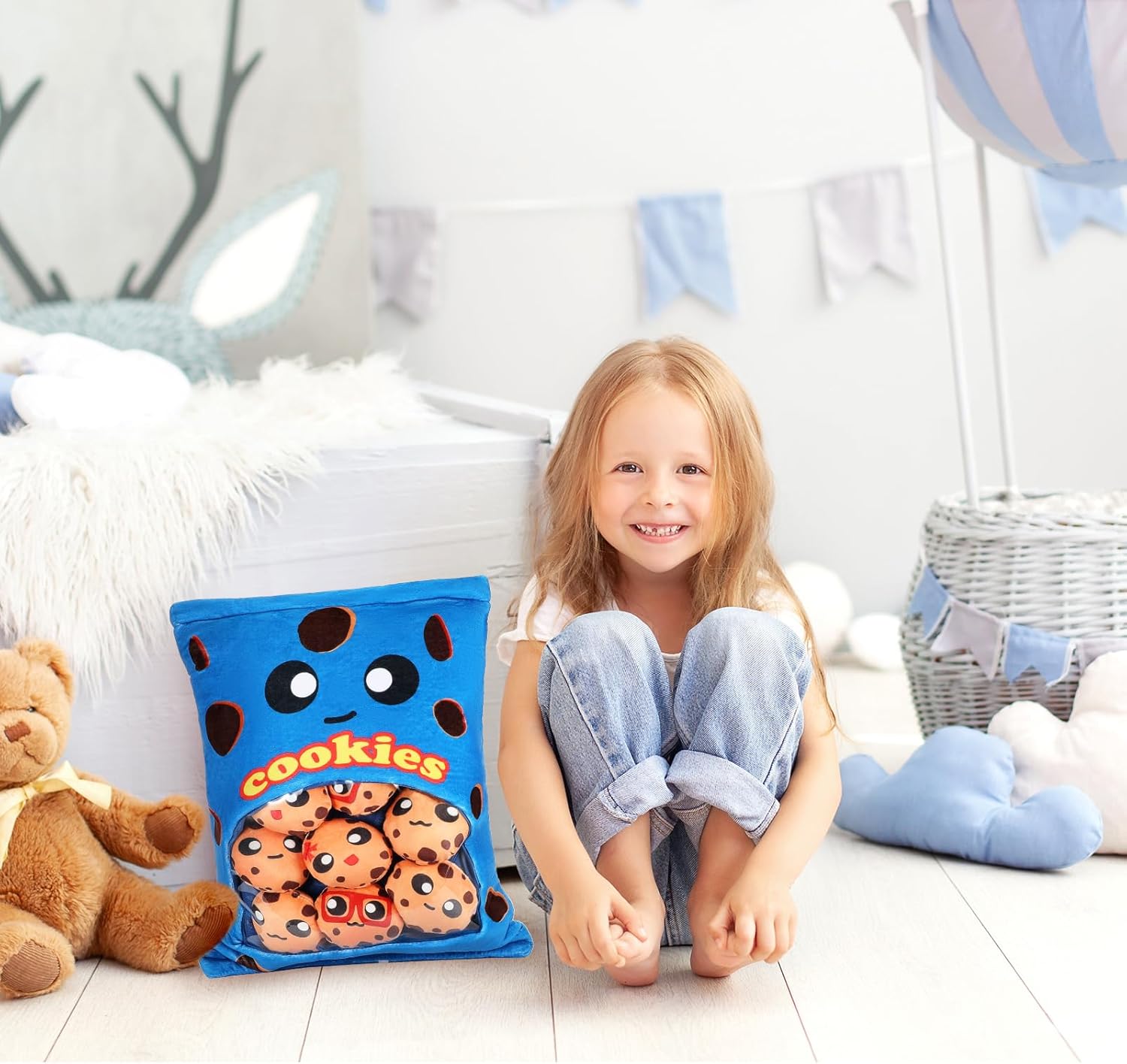 Cute Plush Pillow with Cookies for Fans of Kawaii Comfort