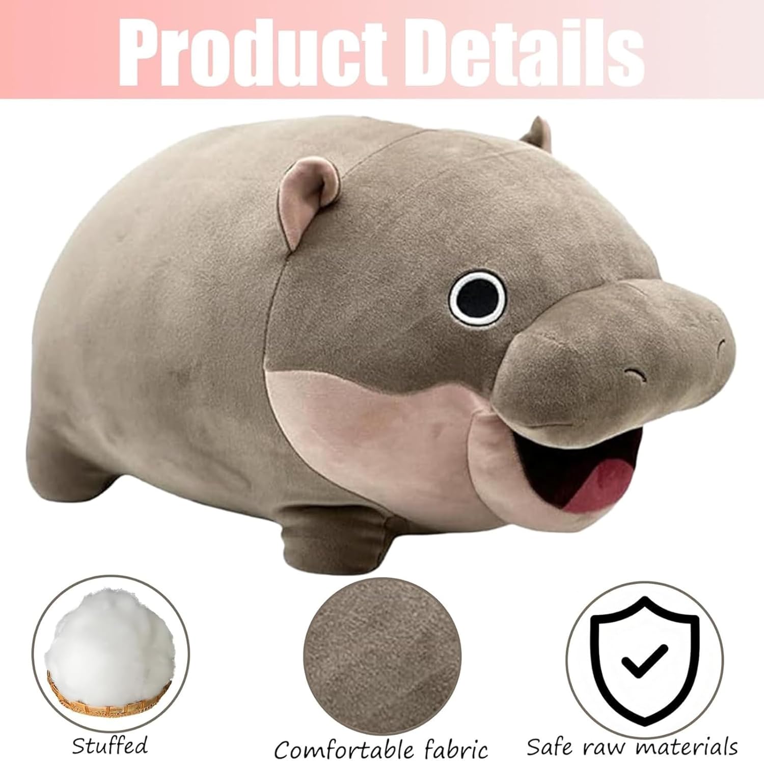 CWZY Moo Deng Hippo Plushie Doll