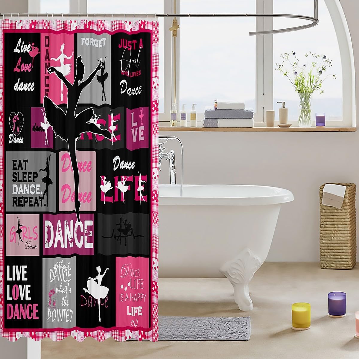 Ballerina Kids Dance Bathtub curtains