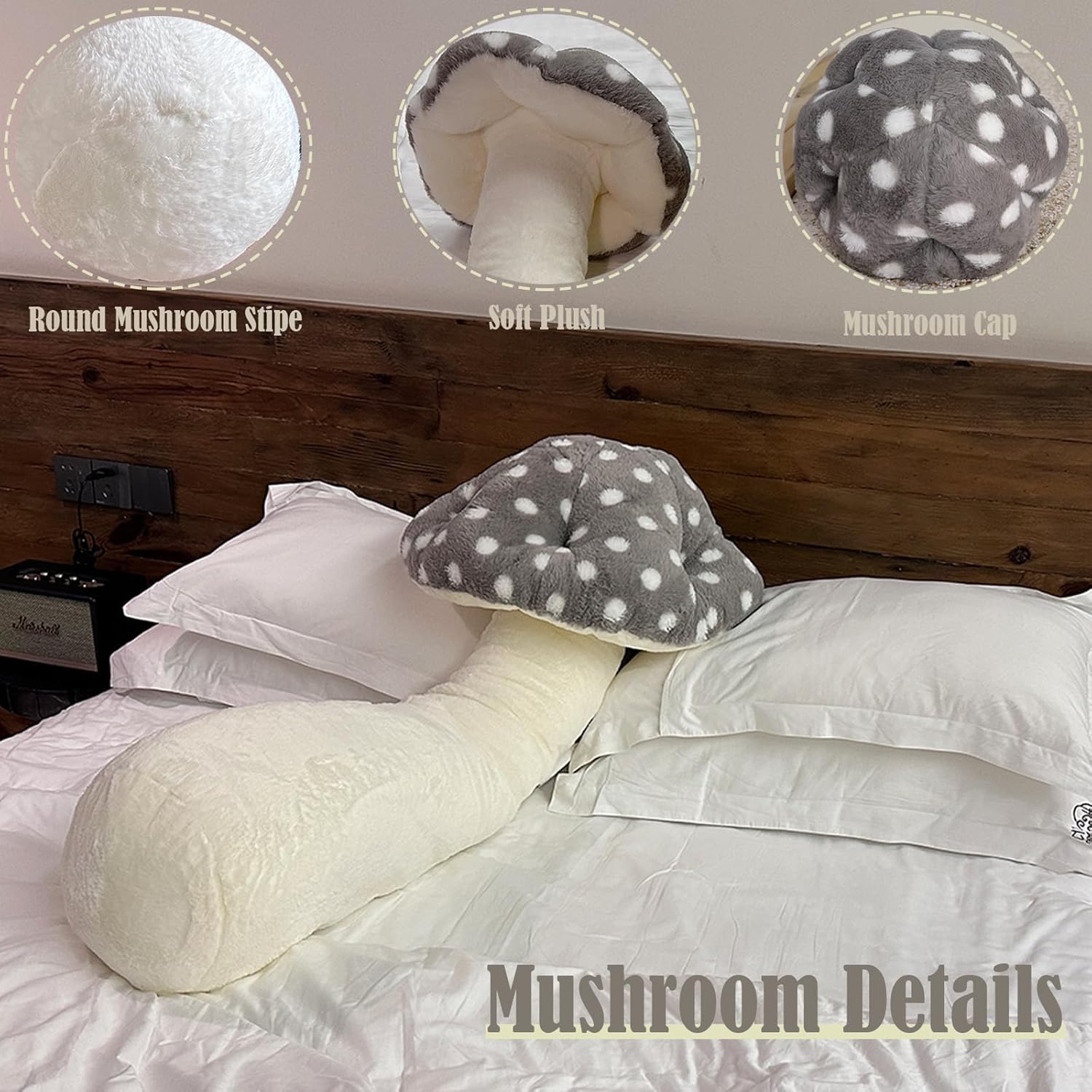 Hofun4U Mushroom Plush Pillow - 51 Inch - Cute for All Ages