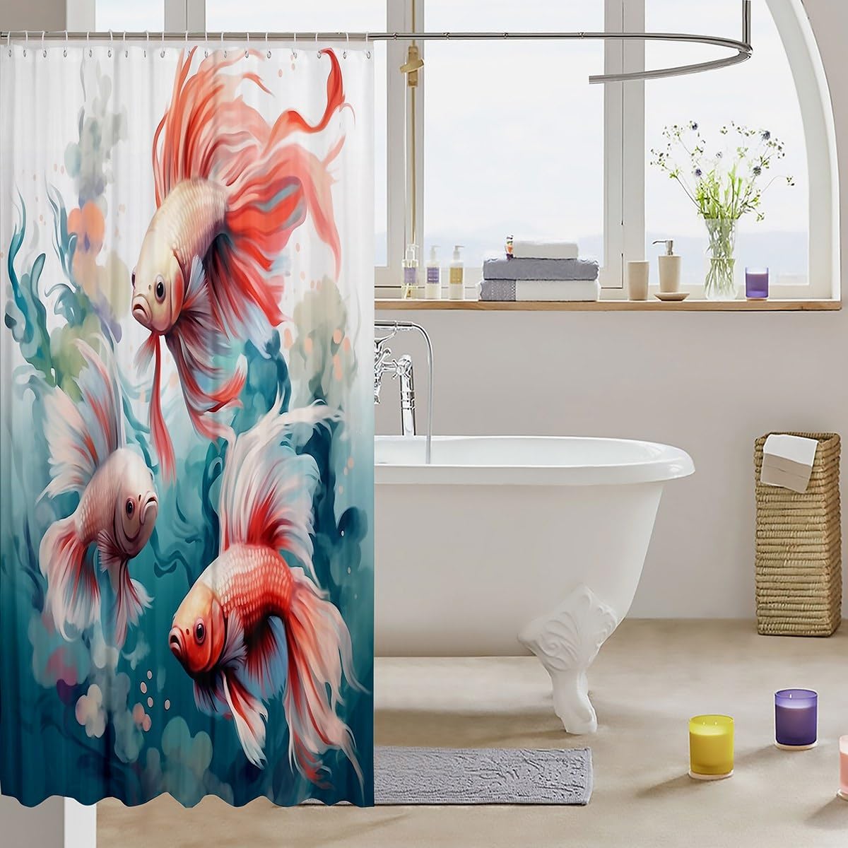 Manfei Tropical Fish Shower Curtain 72x72
