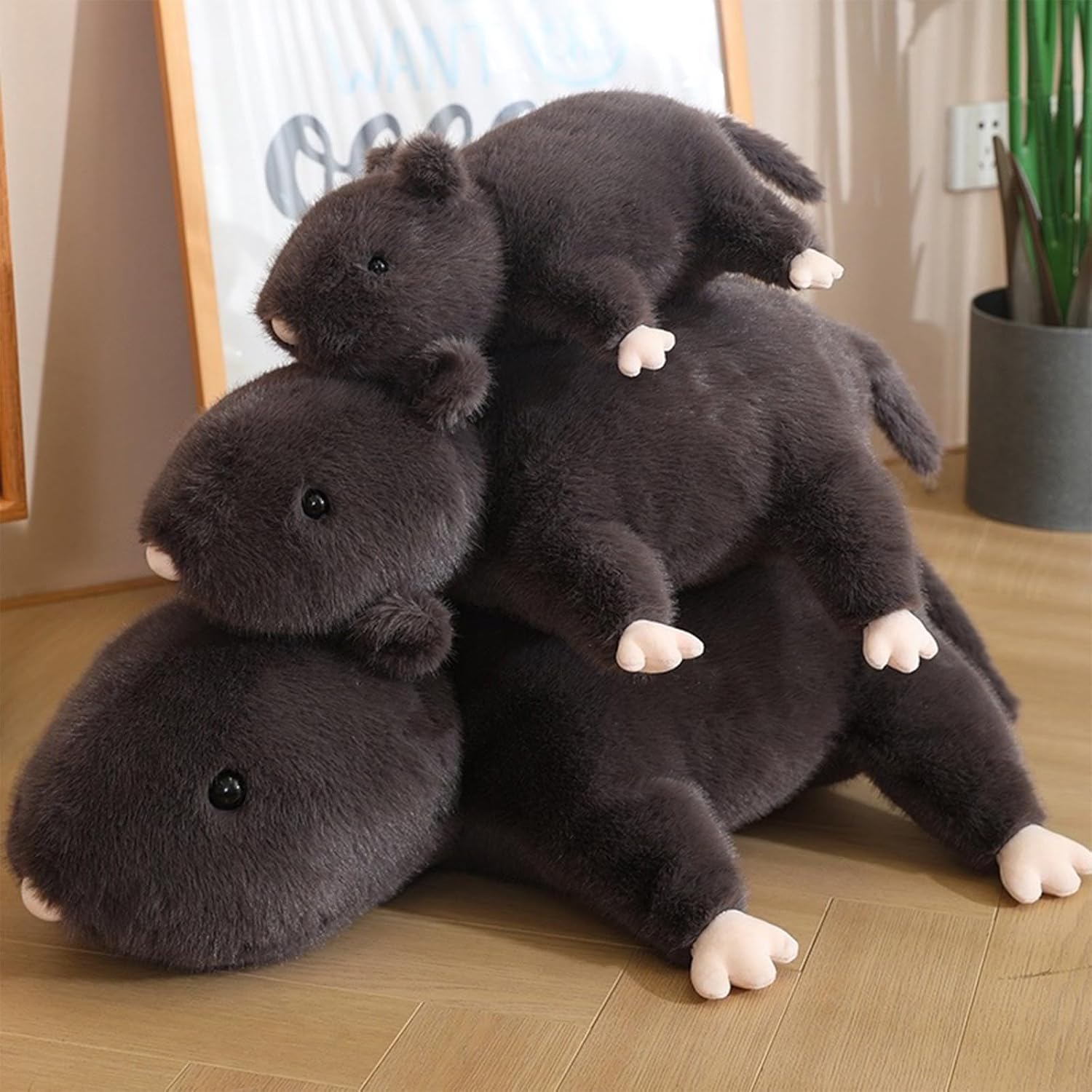Gray Mouse Plush Pillow for Kids