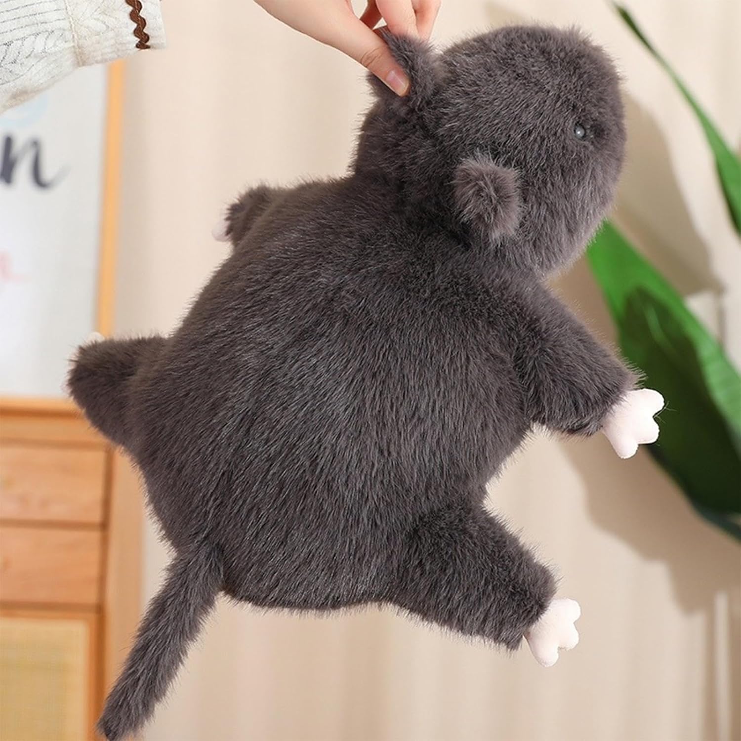 Gray Mouse Plush Pillow for Kids