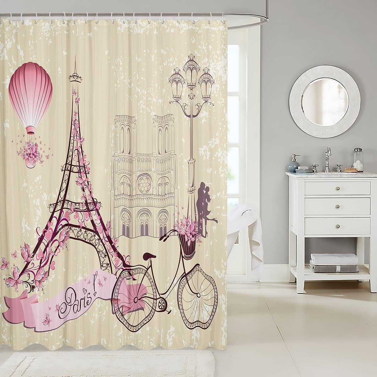 Eiffel Tower Kids Shower Curtain