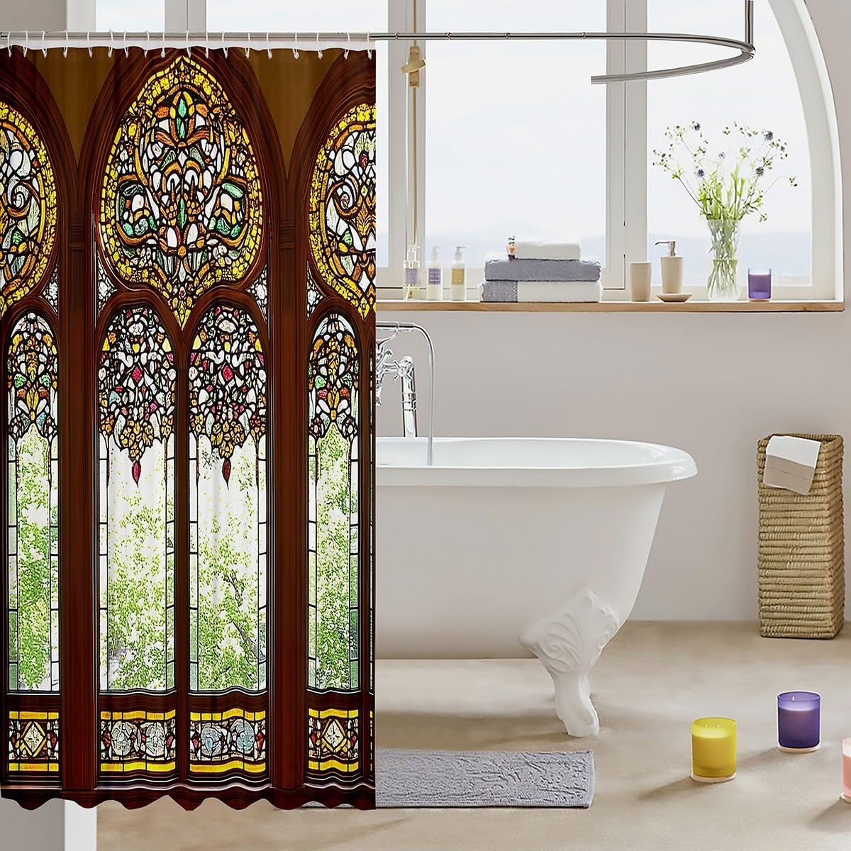 Feelyou Door Print Shower Curtain 72inx72in