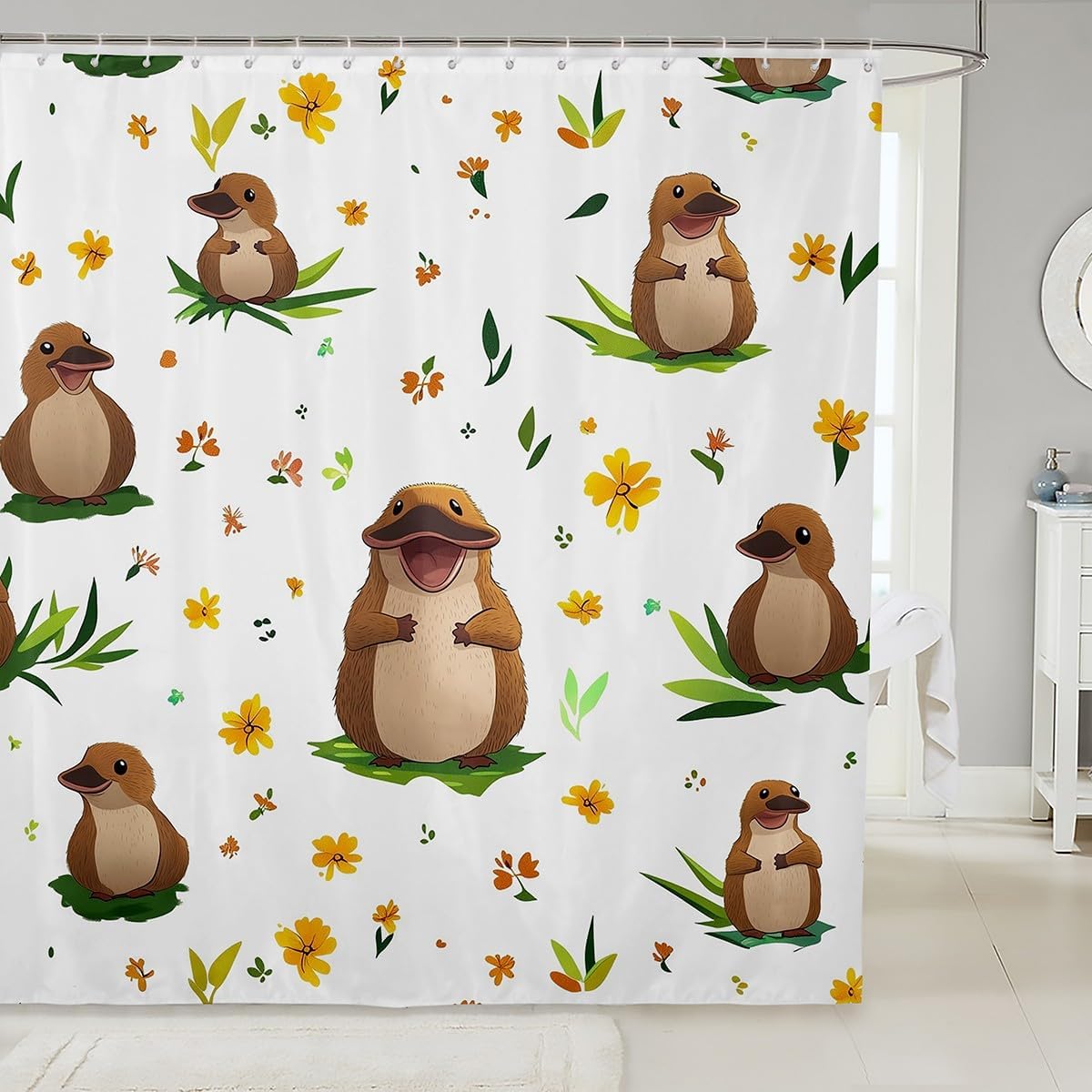 Adorable Platypus Shower Curtain Set