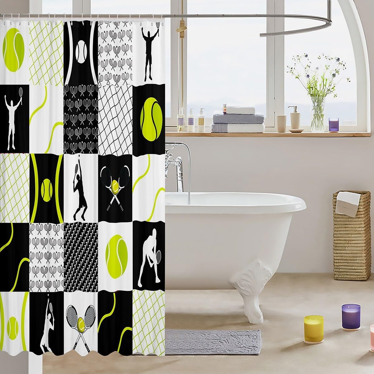Feelyou Kids Tennis 72x72-in Bath Curtain Set