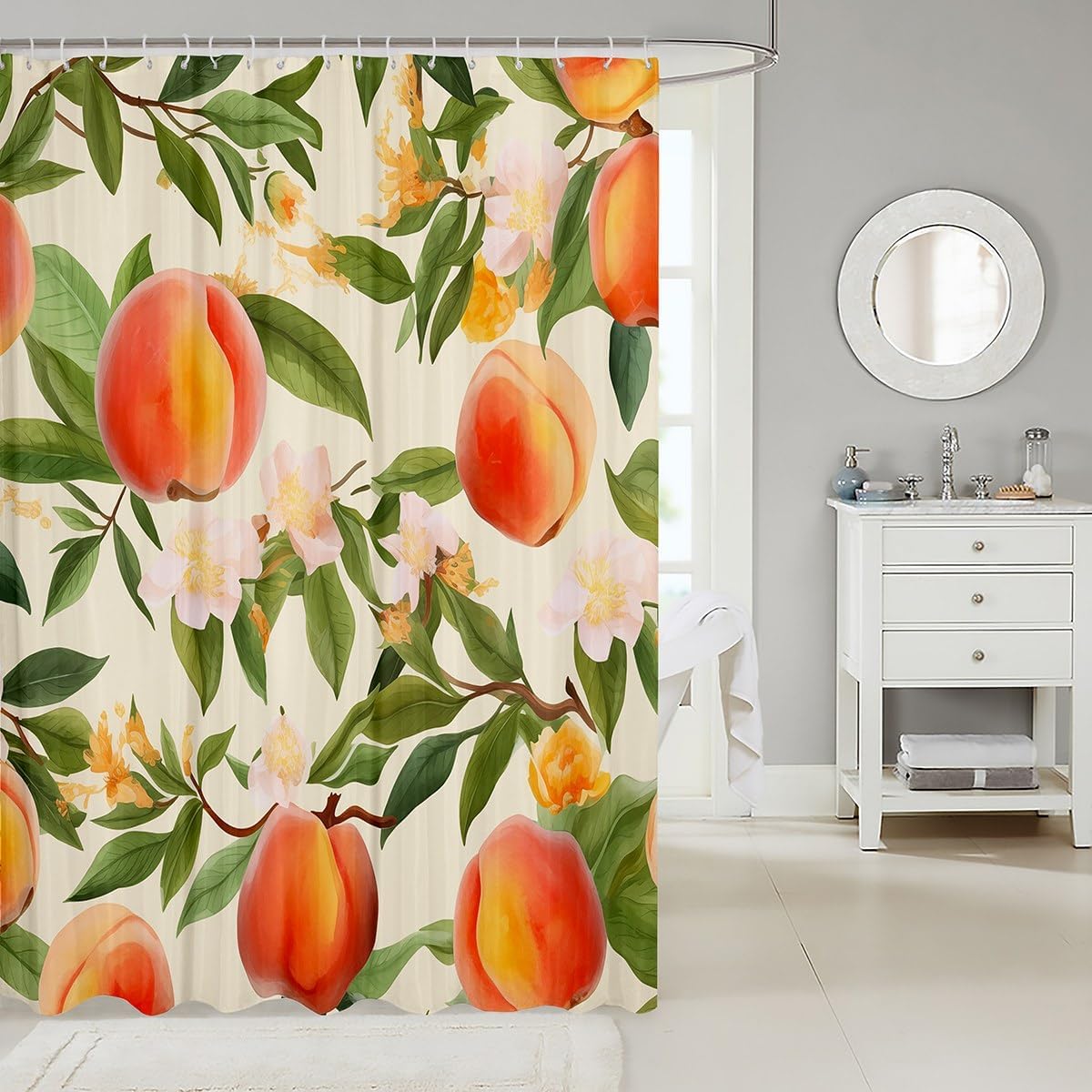 Feelyou Peach Fruit Shower Curtain