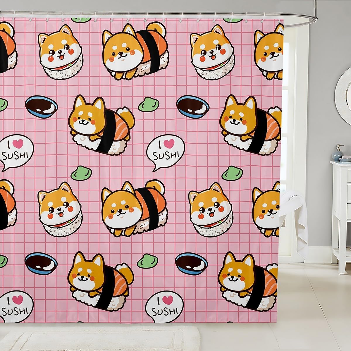 Feelyou Sushi Dog Bath Curtain