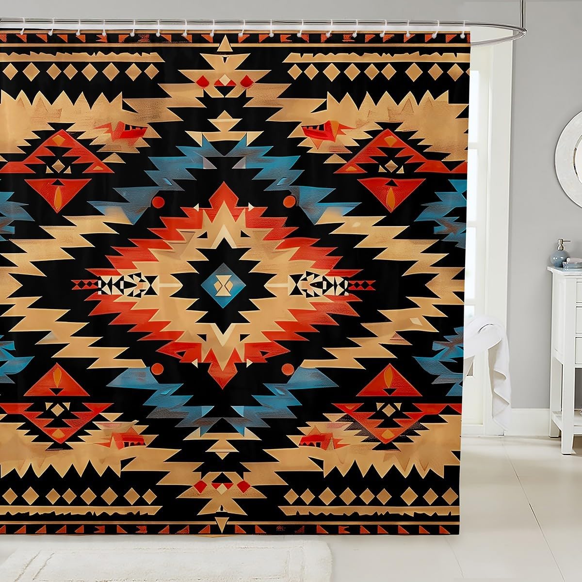 Feelyou Western Boho Bath Curtain Boys Girls 72x72 tribal shower curtain waterproof