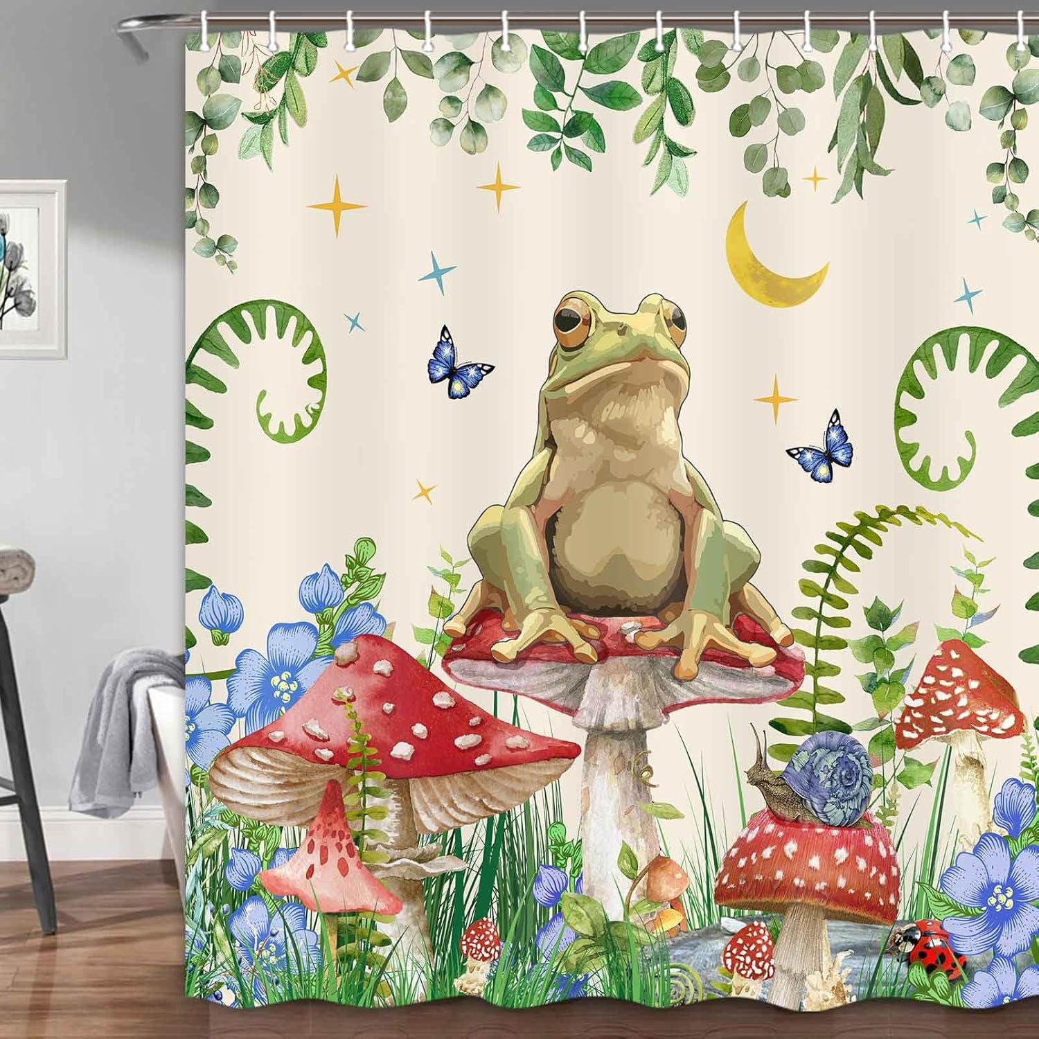 Boho Mushroom Shower Curtain