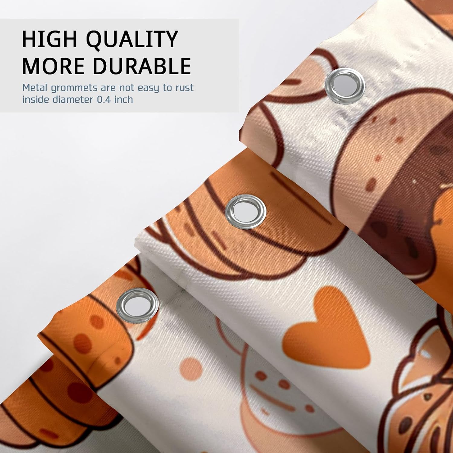 Elegant Autumn Beige Fall Shower Curtain Set
