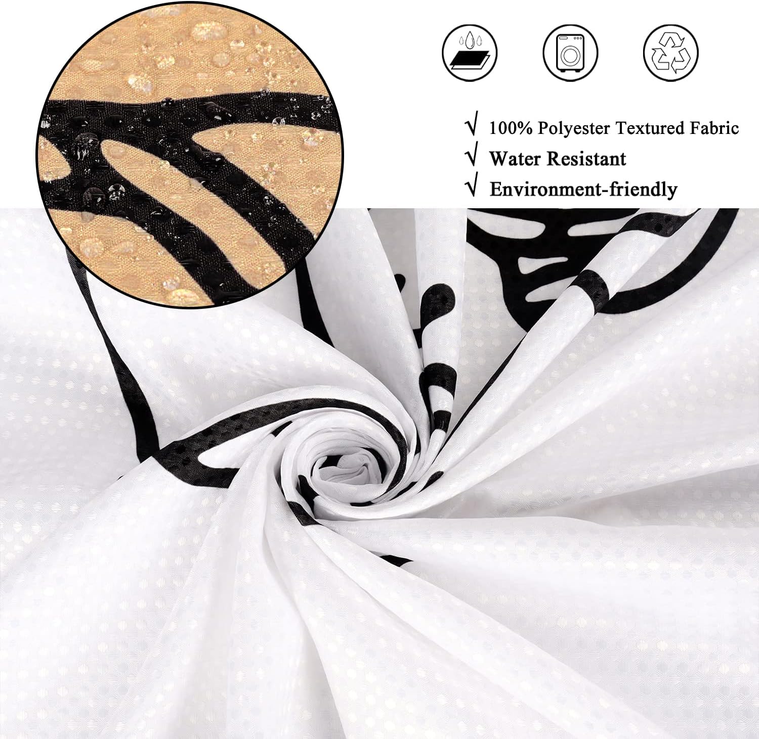 LCIWaffle Bathroom Shower Curtain Abstract Woman Weighted Bottom waterproof Soft 72x72 inch