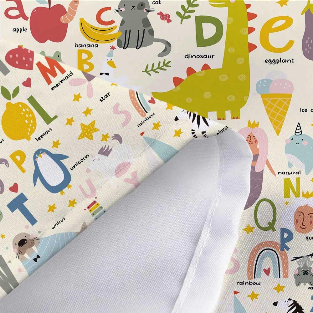JAWO Kids ABC Learning Shower Curtain Set