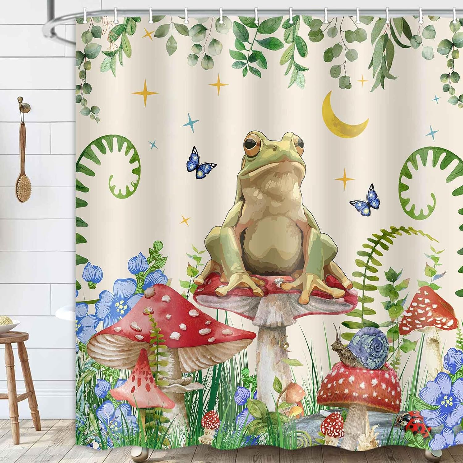 Boho Mushroom Shower Curtain