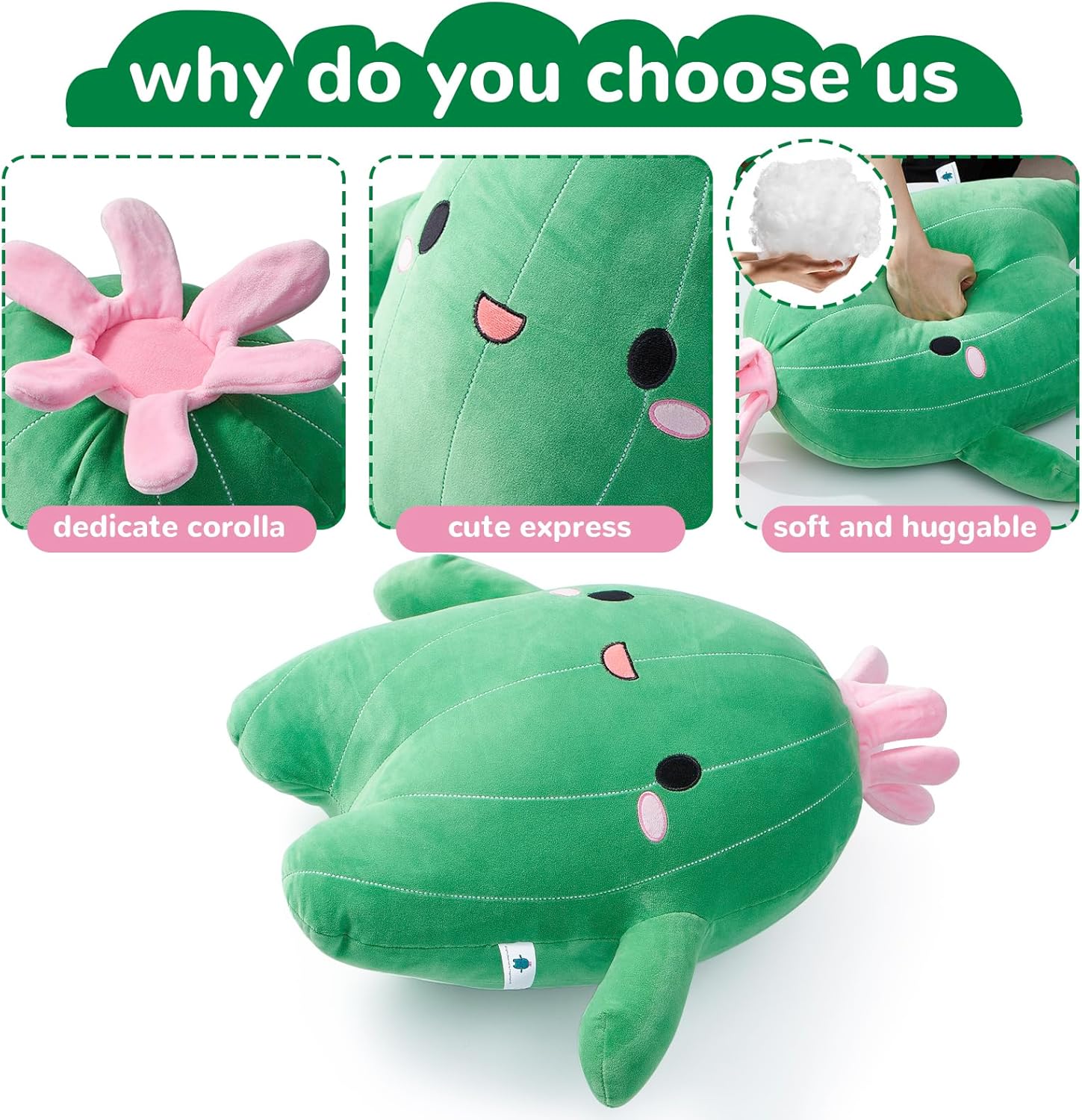 Cuddly Big Soft Cactus Plush Pillow and Blanket Set