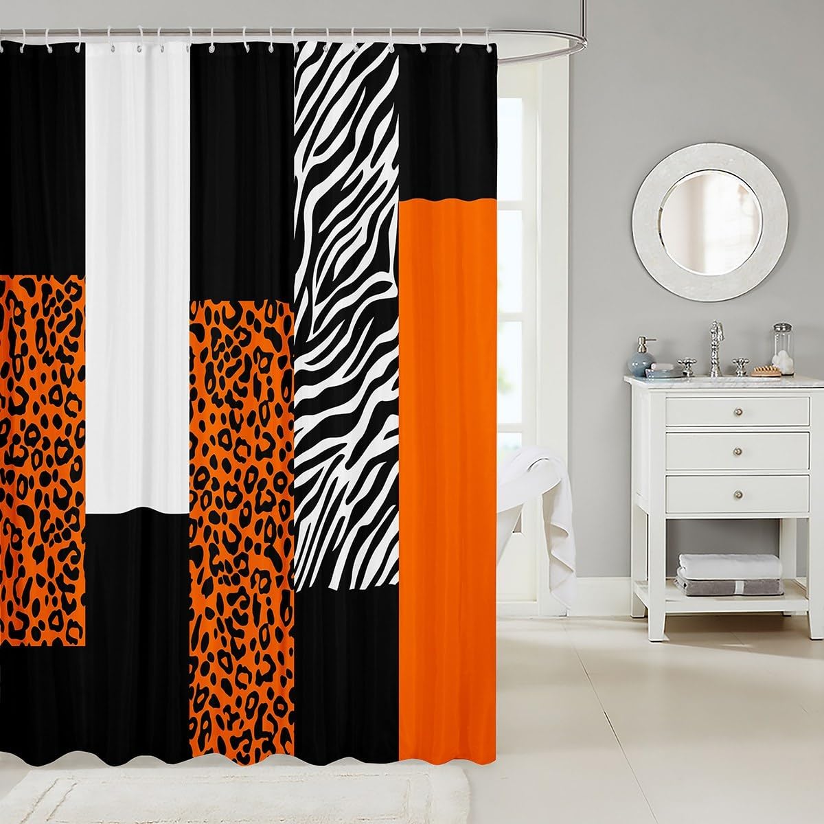 Feelyou Animal Print Bath Curtain Set 72x78