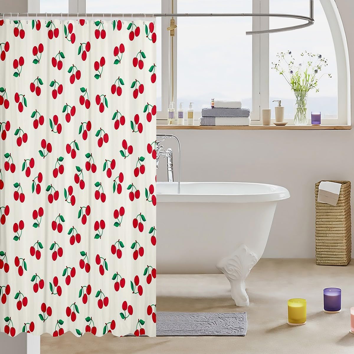 Feelyou Cherry Bath Curtain
